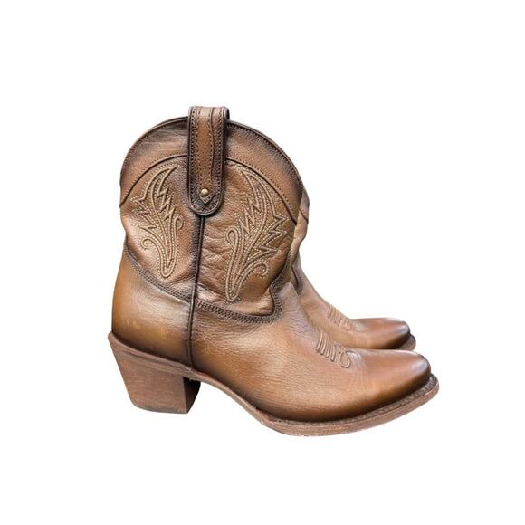 J.B. Dillon Shoes - J.B. Dillon Short Western Cowboy Boot Brown Leather Women size 10